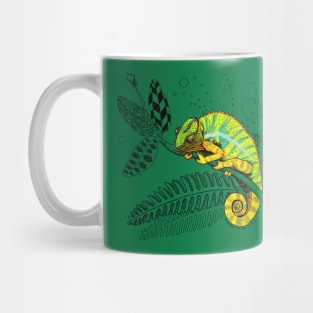 Colorful Panther Chameleon Doodle Mug